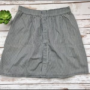 Mossimo Navy and White Striped Skater Skirt